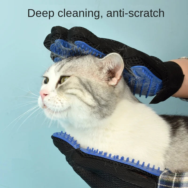 Silicone Cat Grooming Gloves for Hair Removal & Bathing