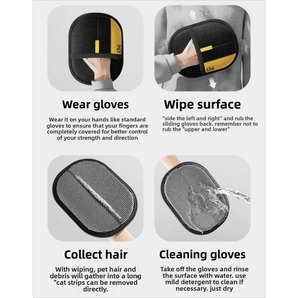 "Pet Hair Remover Gloves for Cats – Gentle Grooming Mitt & Hair Cleaning Tool for Home, Furniture & Clothes" - Meowzify