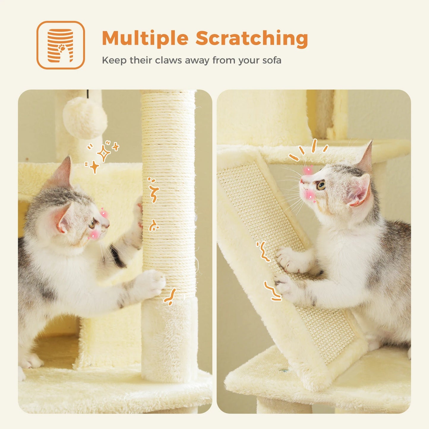 180cm Large Cat Tree Tower with Hammock – Best cat trees for kittens