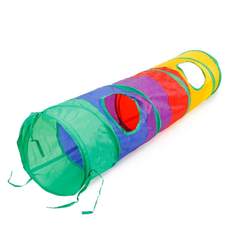Foldable Cat Tunnel Toy – Indoor Pet Play Tube with Crinkle Paper
