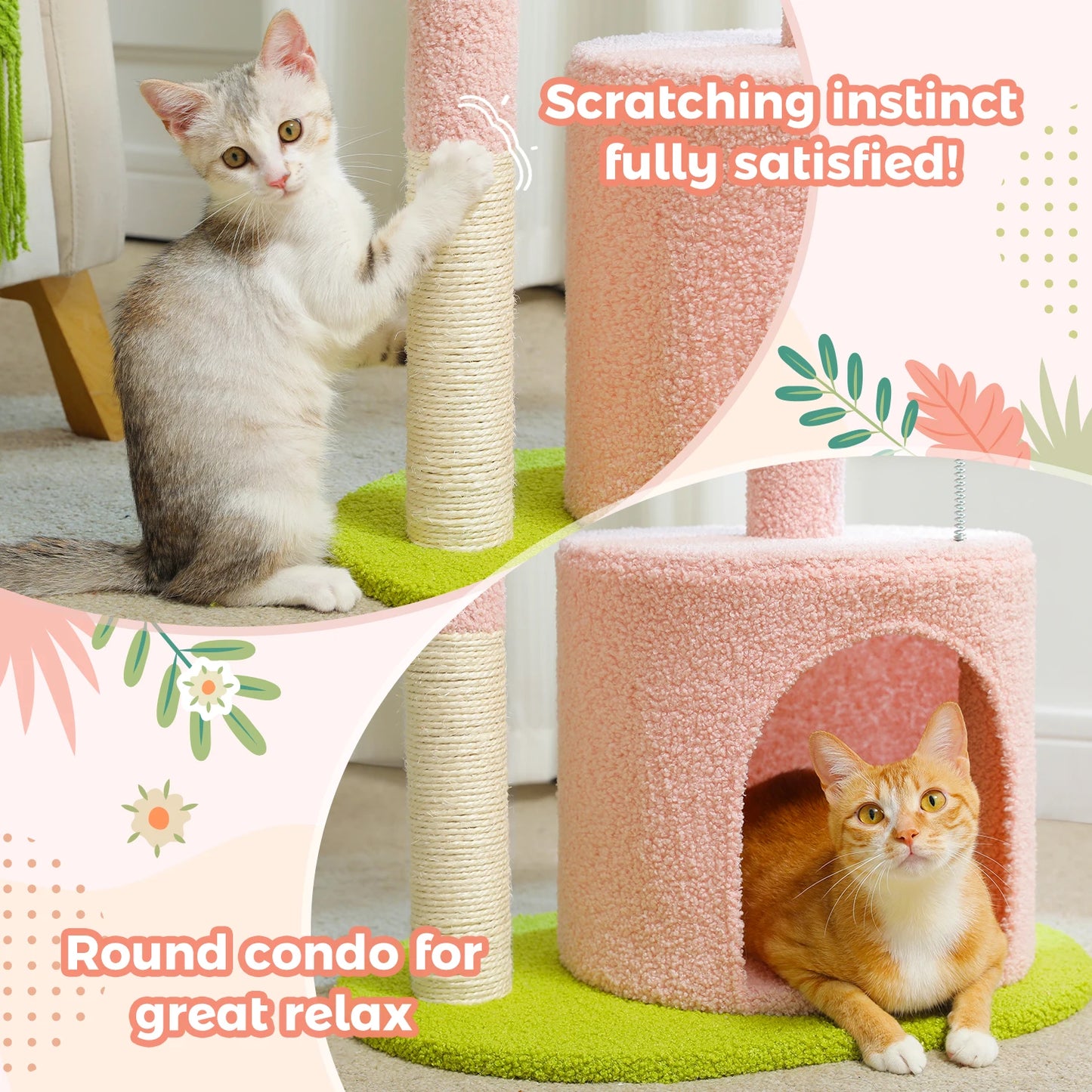 Hammock Cat Tower Tent Bed | Large Cat Tree with Hammock & Tent