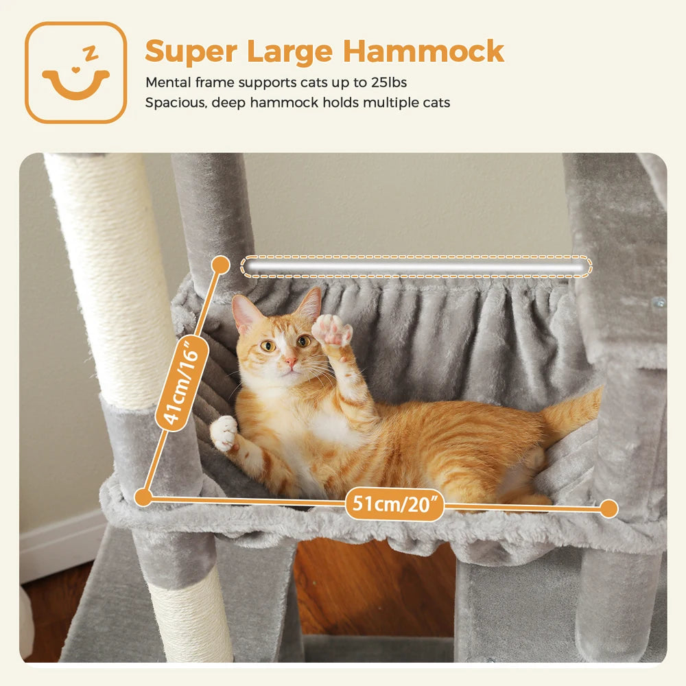 180cm Large Cat Tree Tower with Hammock – Best cat trees for kittens