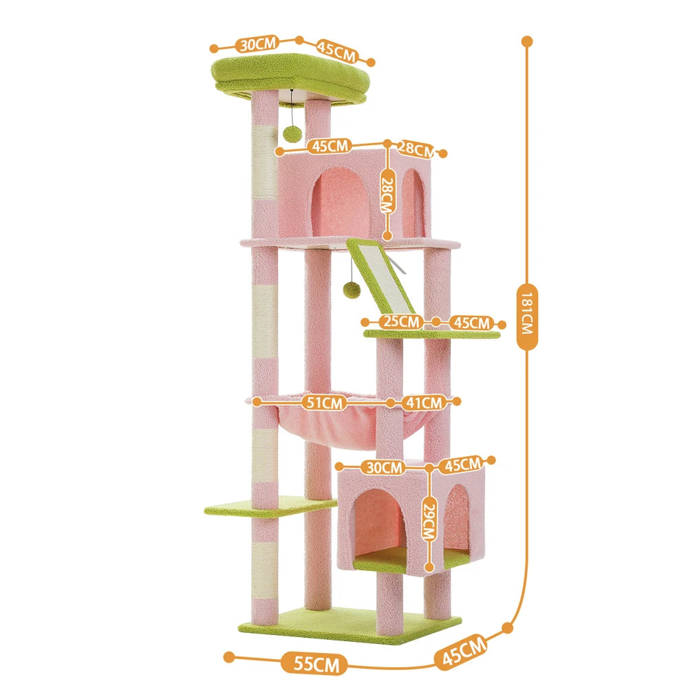 180cm Large Cat Tree Tower with Hammock – Best cat trees for kittens