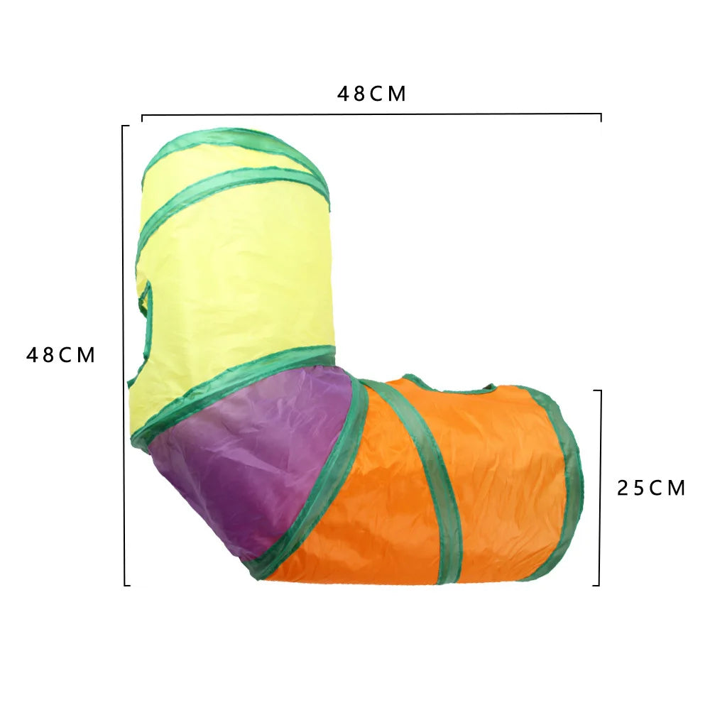 Foldable Cat Tunnel Toy – Indoor Pet Play Tube with Crinkle Paper