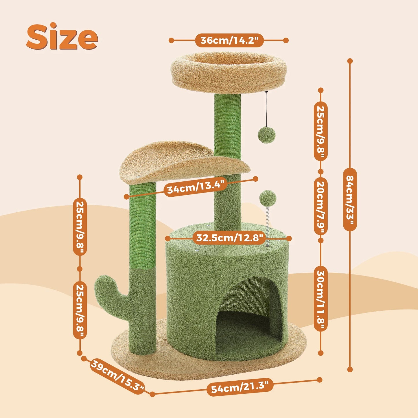 Hammock Cat Tower Tent Bed | Large Cat Tree with Hammock & Tent