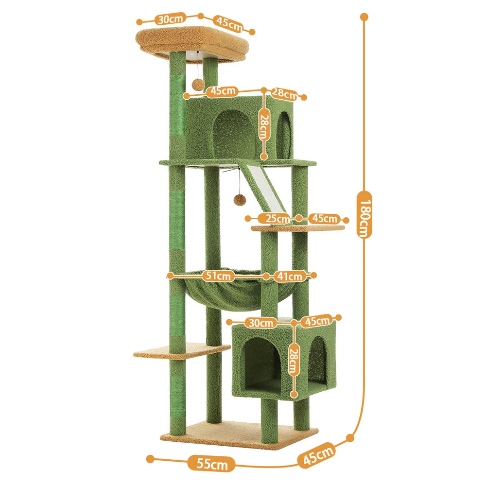 180cm Large Cat Tree Tower with Hammock – Best cat trees for kittens