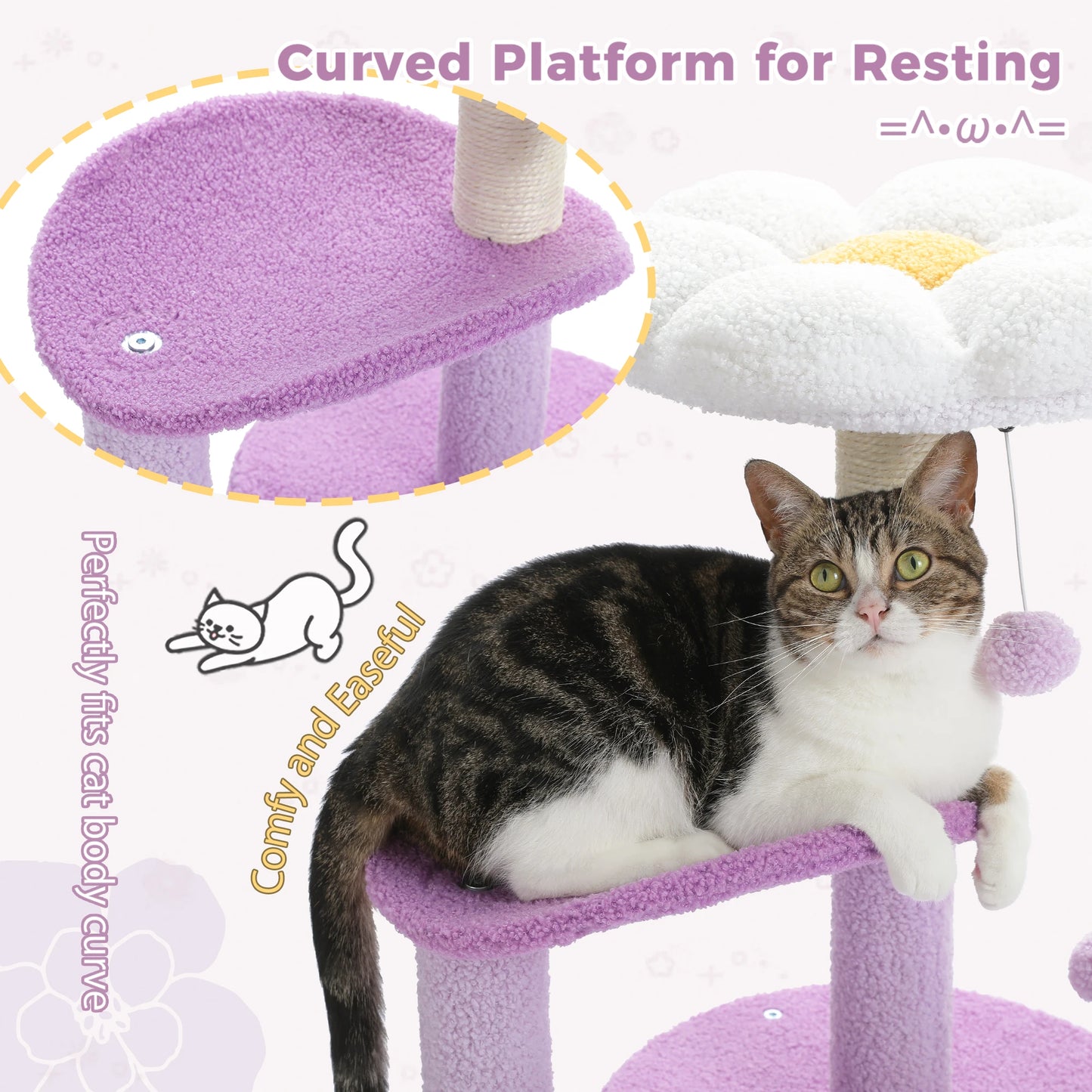 Hammock Cat Tower Tent Bed | Large Cat Tree with Hammock & Tent