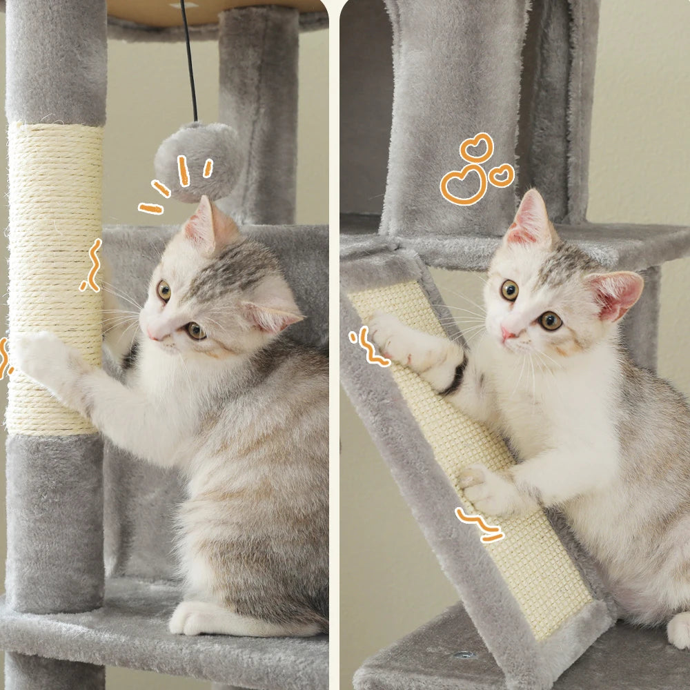 180cm Large Cat Tree Tower with Hammock – Best cat trees for kittens