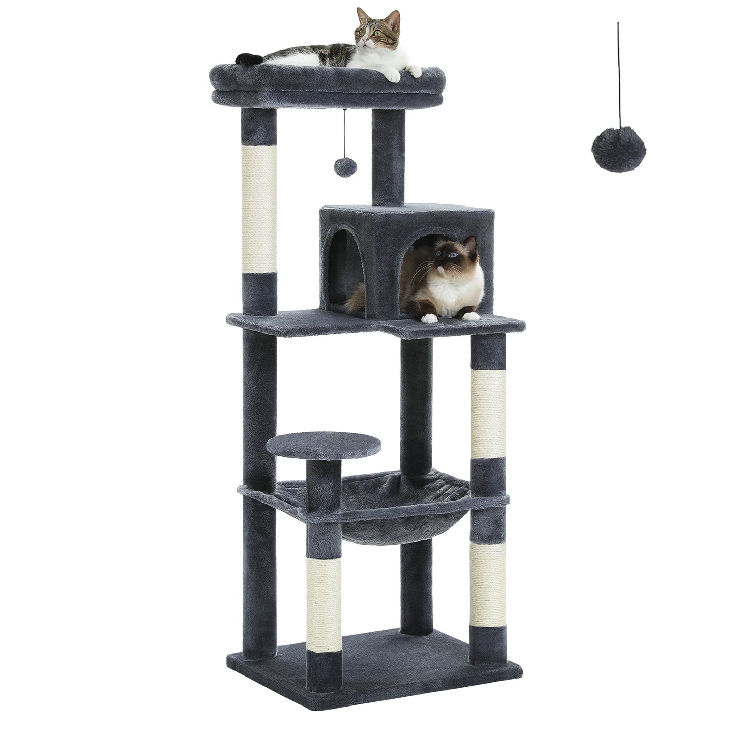 Cat Tree with Cat Scratcher Hammock & Large Sisal Posts
