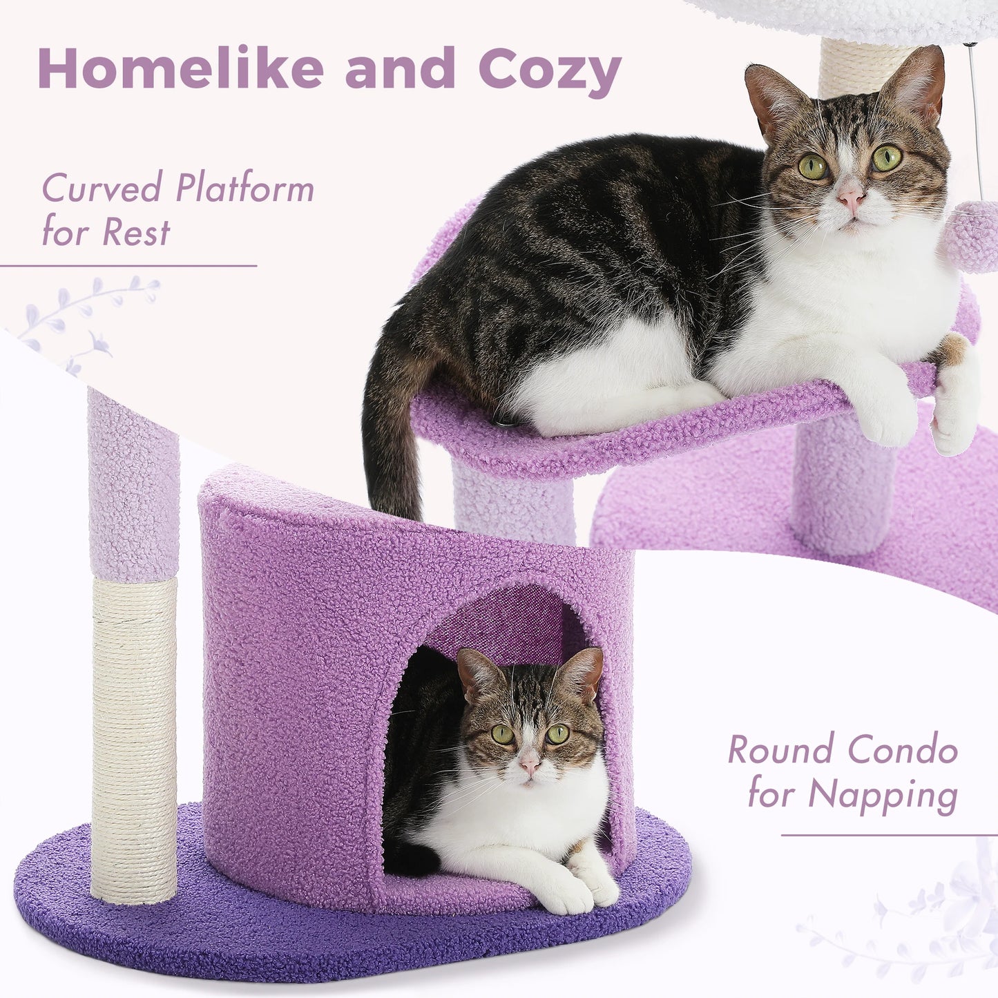 Hammock Cat Tower Tent Bed | Large Cat Tree with Hammock & Tent