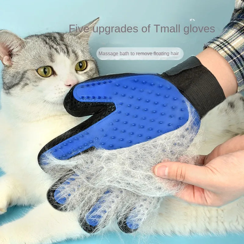 Silicone Cat Grooming Gloves for Hair Removal & Bathing