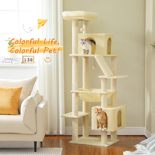 180cm Large Cat Tree Tower with Hammock – Wall Cat hammock Furniture