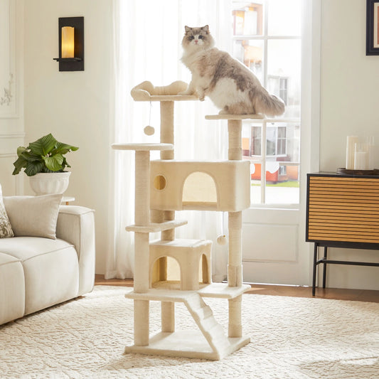 JHK 54in Cat Tree with Hammock – Multi-Level Cat Hammock Tower & Scratcher