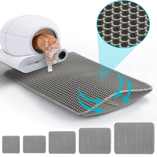Large Waterproof Cat Litter Mat – Non-Slip Double Layer Trapping Pad for Litter Box